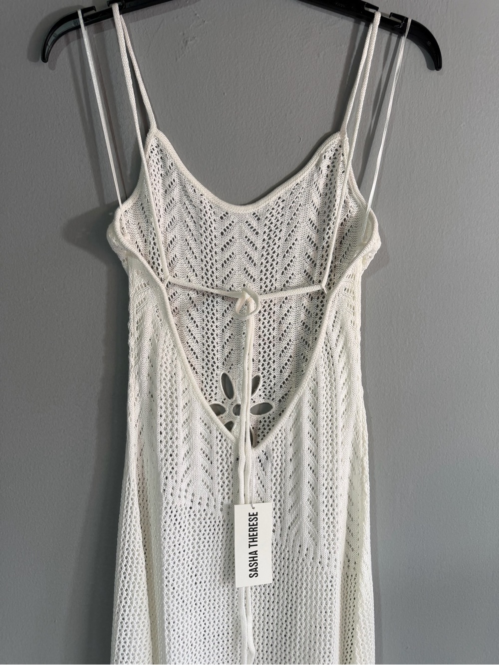 Sasha Therese White Crochet Maxi Dress - Beach Cover-Up